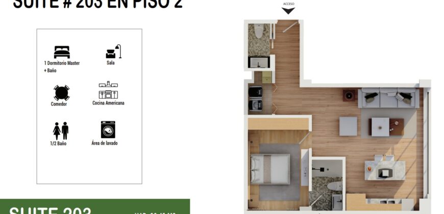 Vendo a Estrenar, Suite, un Dormitorio, Parqueadero. Sector Cumbaya