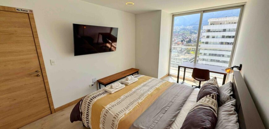Vendo Departamento, Dos Dormitorios, Amoblado, Terraza, Sector La Carolina