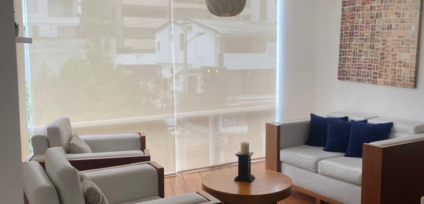 Rento Departamento, Dos Dormitorios, Amoblado, Balcón. Sector González Suárez