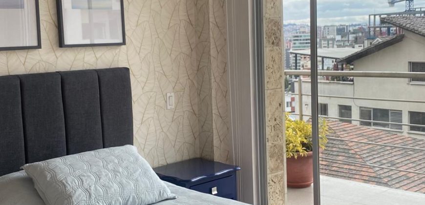 Rento Departamento, Dos Dormitorios, Amoblado, Balcón. Sector González Suárez